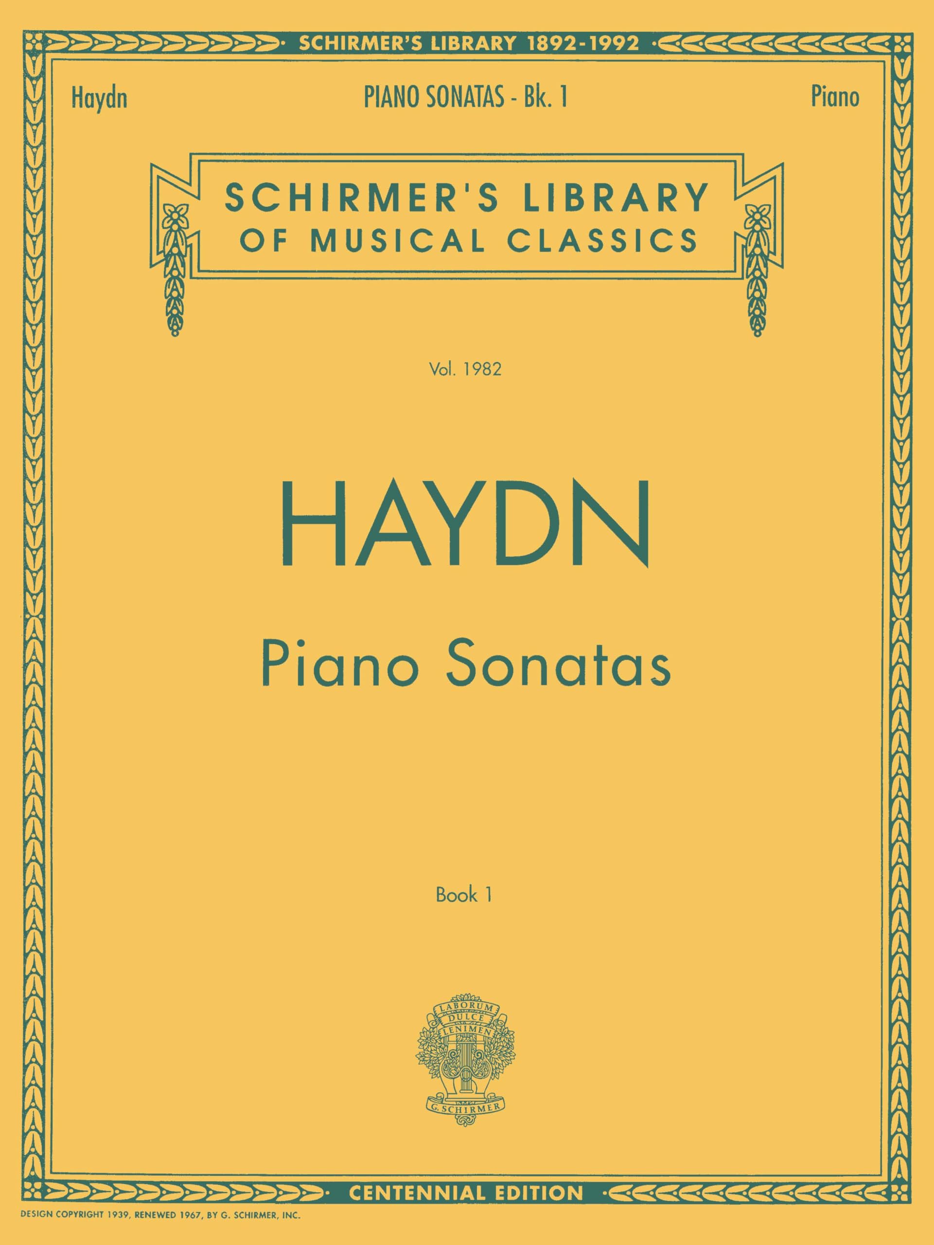 Franz Joseph Haydn Complete Piano Sonatas Book 1 Pf: Schirmer Library of Classics Volume 1982 Piano Solo (Schirmer's Library of Musical Classics)