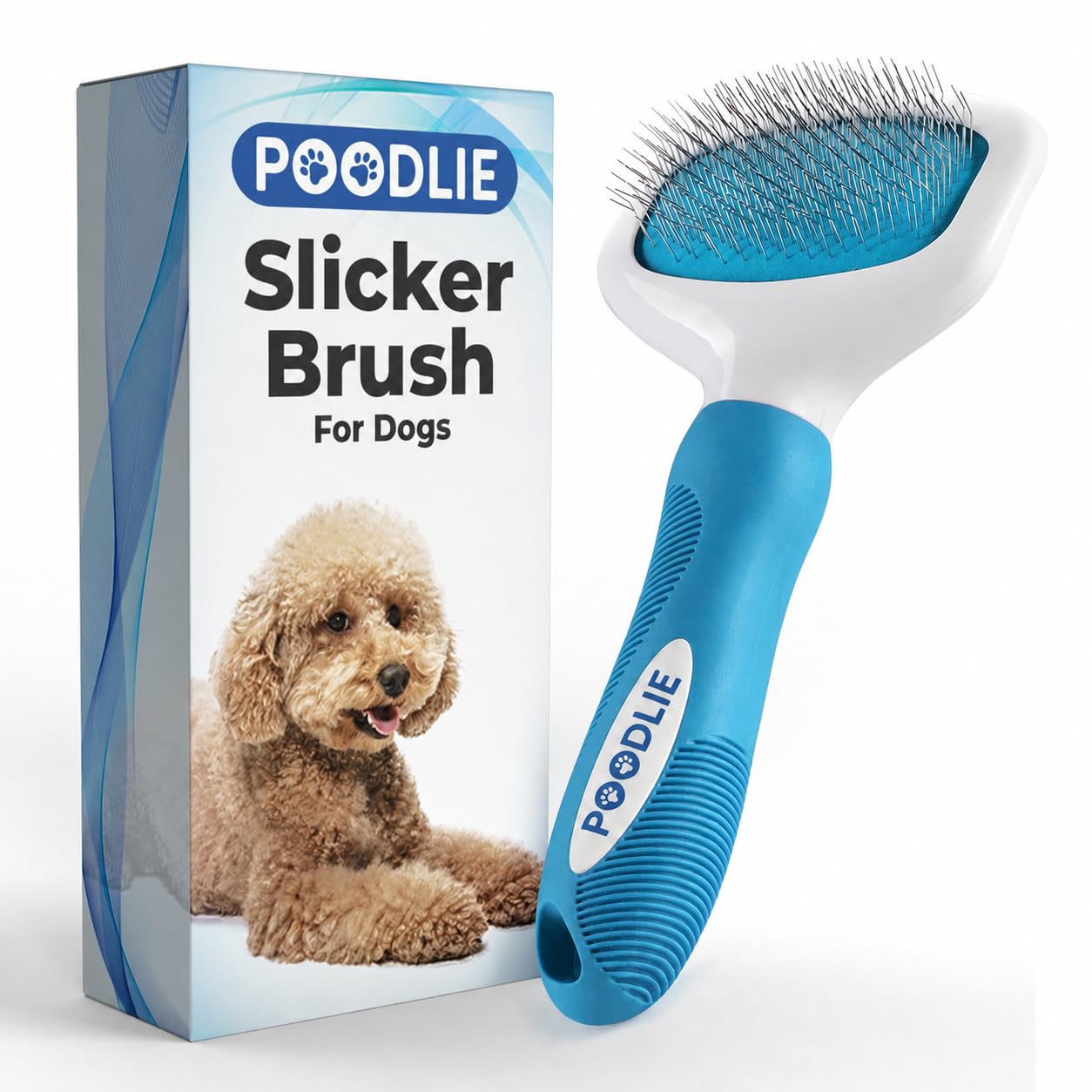 Poodle Pet - Cepillo para perros, gatos, conejos, cepillo para perros para pelo mate/suelto, pelaje, nudo, cepillo para garabatos para perros, pelo corto y largo, cepillo para perros para el aseo de