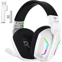 Wireless Gaming Headset for PS5, PS4, PC, Laptop, Mac & Switch, Dual Low-Latency 2.4GHz USB/Type-C, Bluetooth Gaming Headphones with ENC Mic for Gamecube, 3D Stereo,Colorful Light, 50H Power