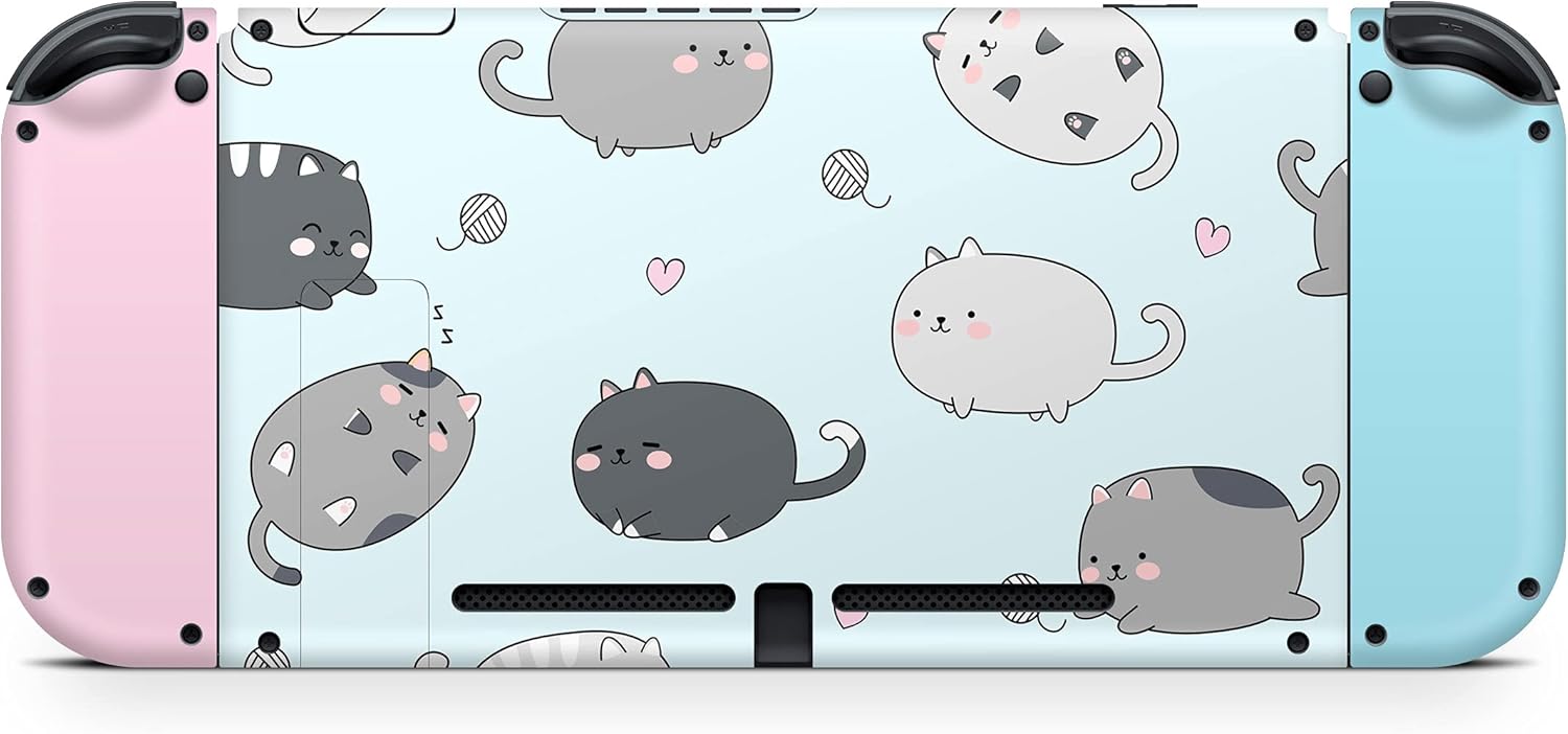 Tacky Design Kawaii Skin Compatible with Nintendo Switch Skin Wrap Cover, Cute Skin for Nintendo Switch Stickers, Premium Vinyl 3M Full Wrap Decal (Cute Chubby)