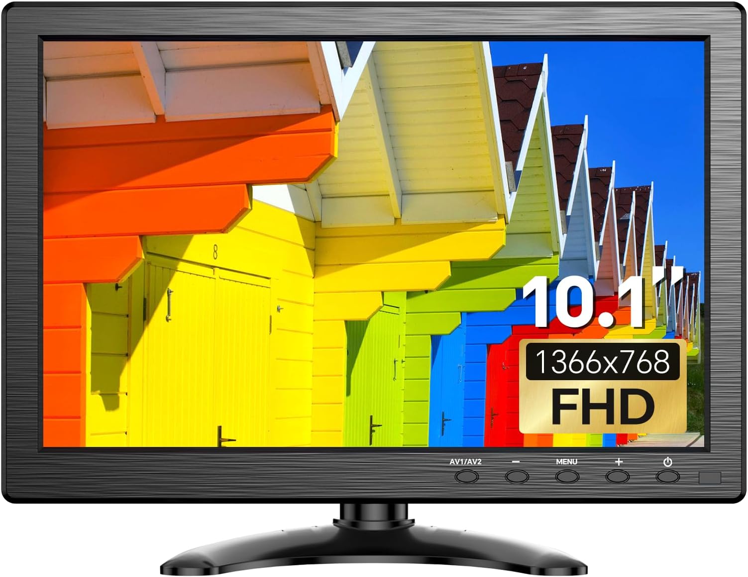 Eyoyo 10.1 inch Security Monitor 1366x768 Resolution, Small HDMI Monitor Supporting HDMI VGA AV BNC USB Input, Small Screen with Built-in Speakers for PC CCTV Camera NVR(EM101AD)