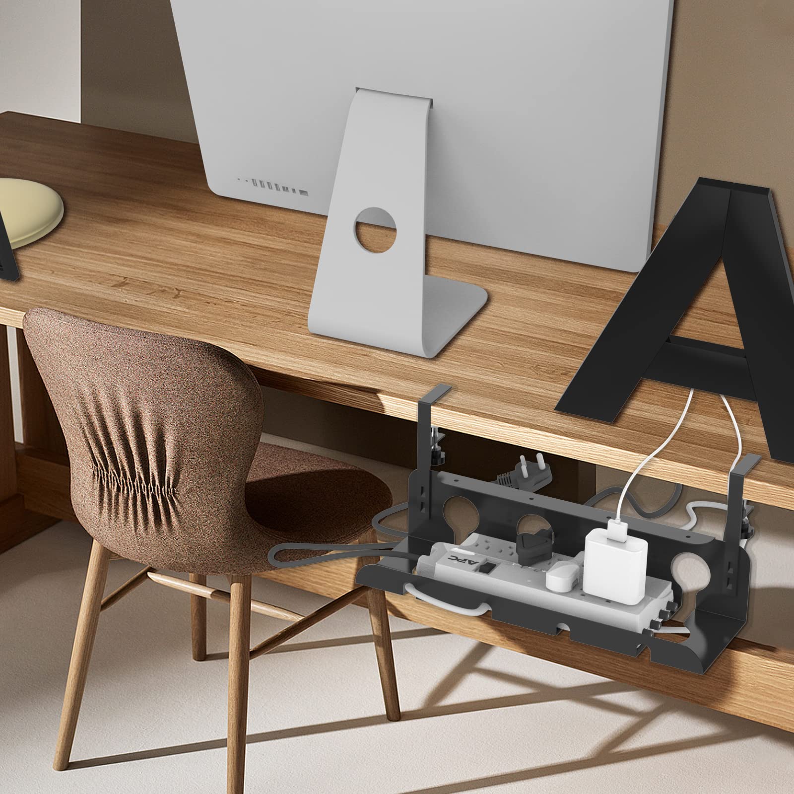 Under Desk Cable Management Tray 2 Pack Mylolf No Drill | Desertcart INDIA