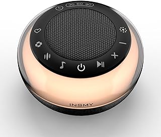INSMY White Noise Machine,Portable Sound Machine Baby Sleep Soothe 35 Soothing Sound,Noise/Nature/Fansounds/Lullaby,Nightlight Memory Feature 40Hrs for Babies Adults Sleep Travel (Black)
