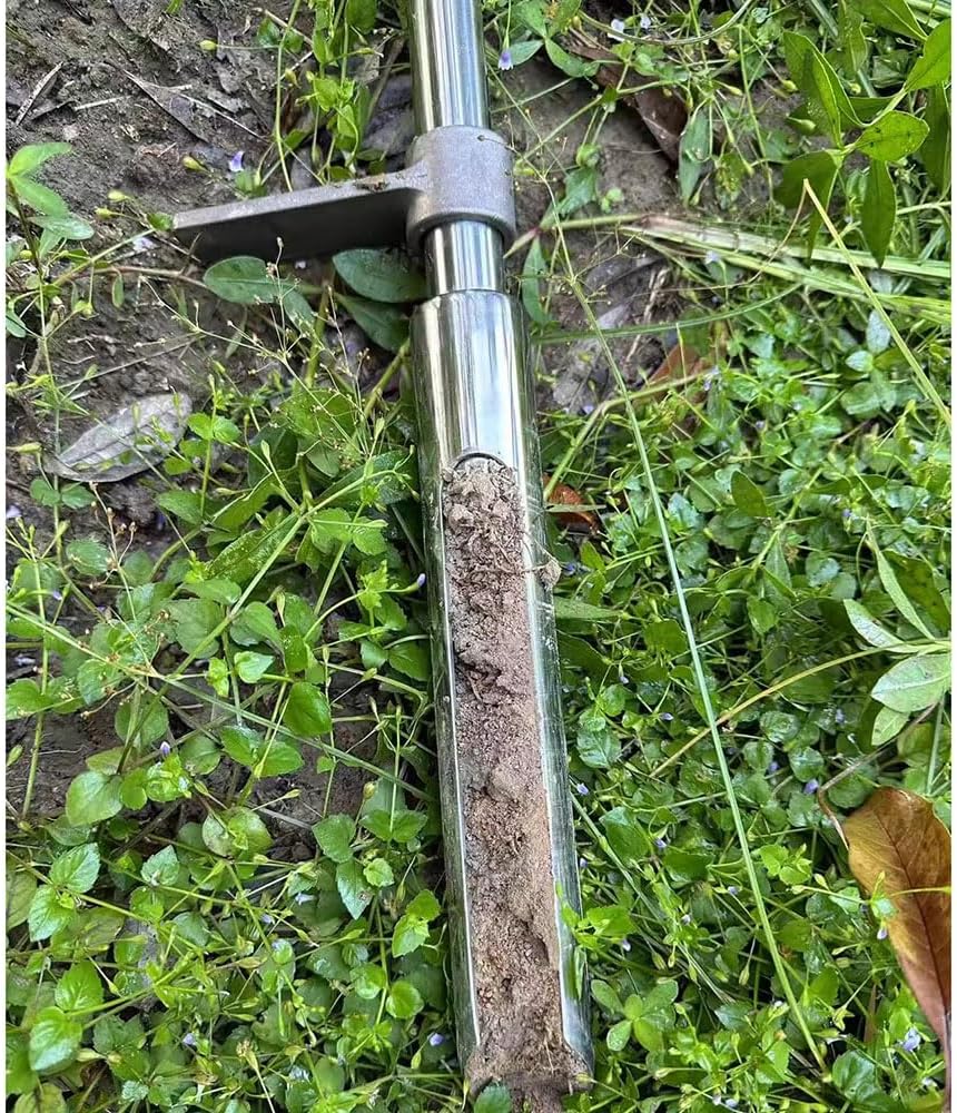 Stainless Steel Soil Sampler Screw Auger - 0.5m Spiral Earth Driller Probe for Soil Sampling with Ejector
