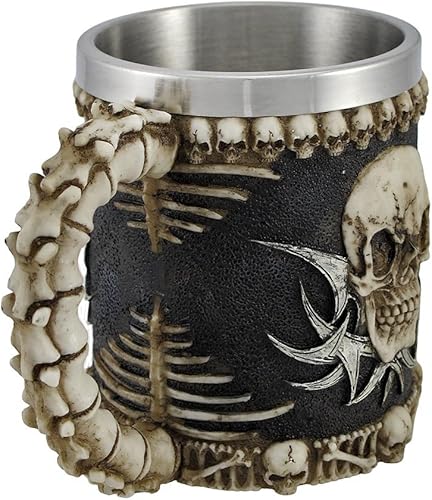 Miniatura 2 de 1 taza de café con diseño tribal gótico de calavera