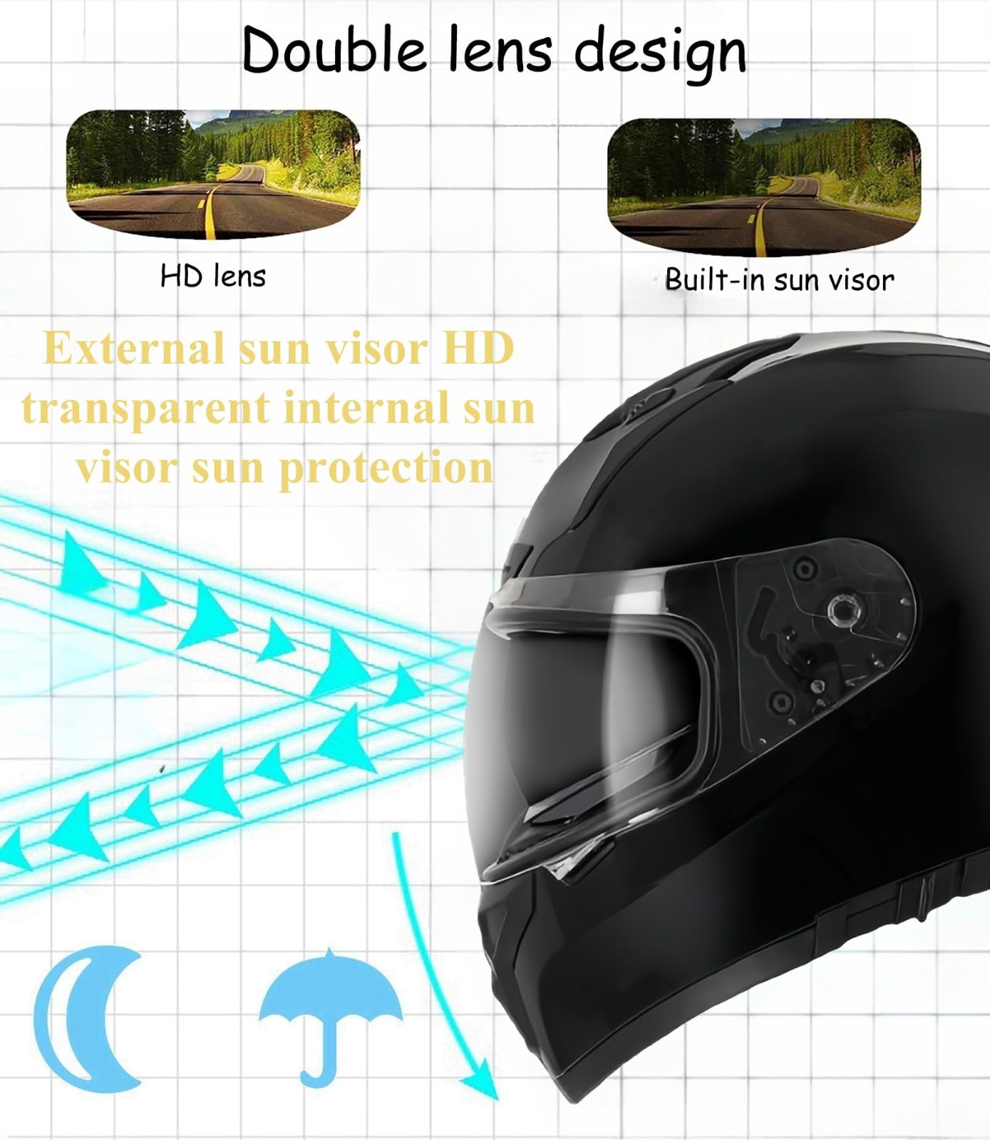 Integralny kask motocyklowy, dopuszczony przez ECE 2205, integralny kask motocyklowy do dojazdów do pracy w mieście, integralny, sportowy, turystyczny, ochronny kask zderzeniowy