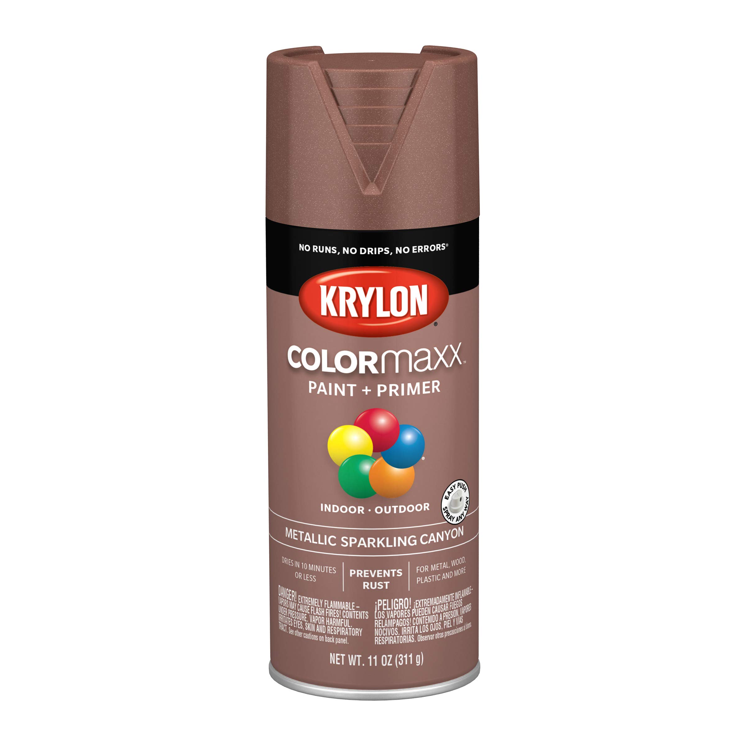Krylon 5586 K05586007 COLORmaxx, Sparkling Canyn, Metallic-12 Ounce Aerosol Paint, 11 Ounce (Pack of 1), Red Oxide