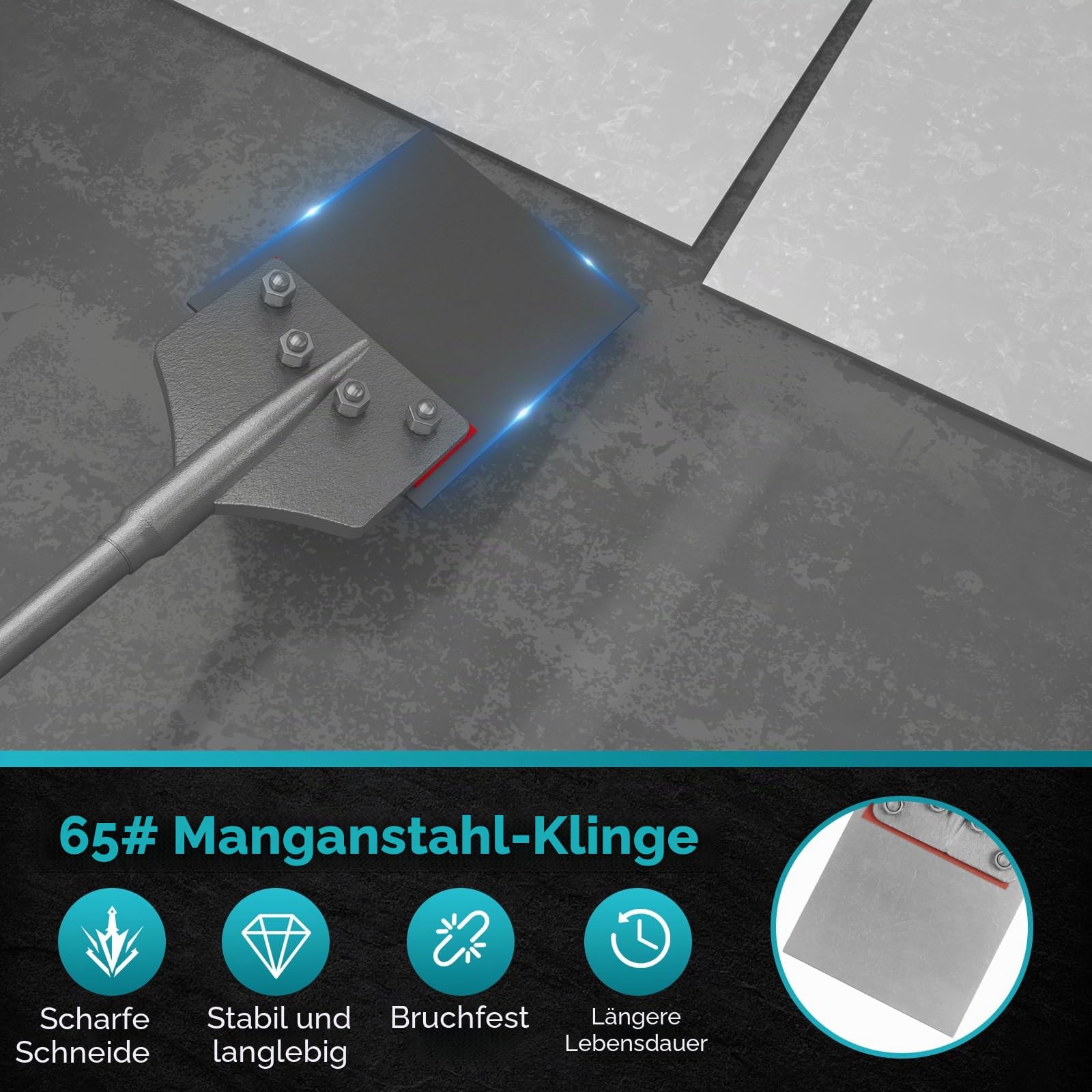 SDS-Max Schaft 6-Zoll-Bodenabschaber-Meißel - 6" Breites Klingenabschaber 25" Lang Legierter Stahl Bohrhammerbohrer - Entfernungstools für Fliesen, Tapeten, Dünnbettmörtel, Hartholz, Klebstoff