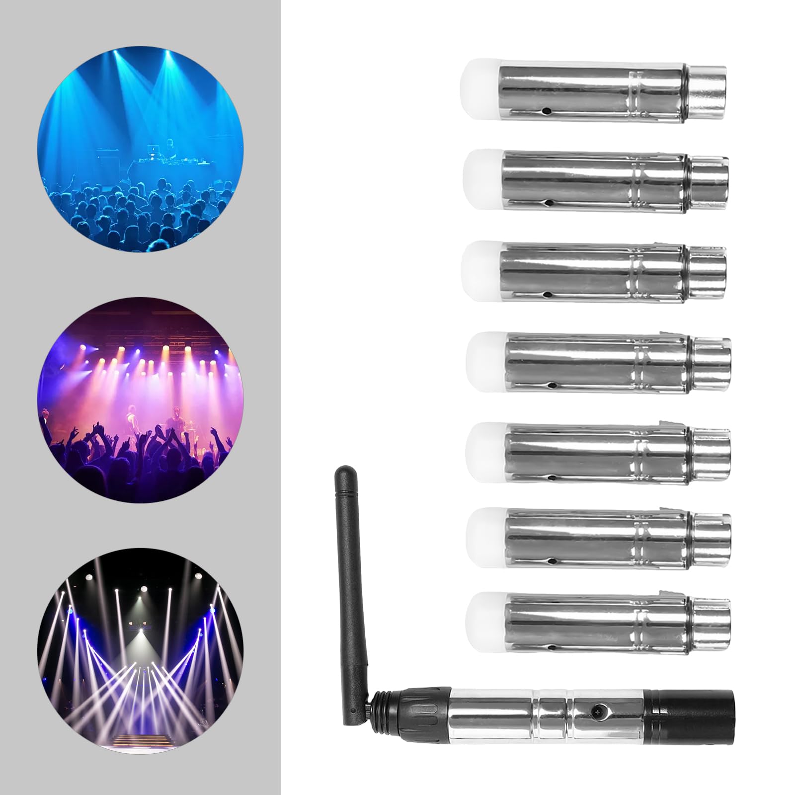 Kit wireless DMX512 8 pz 2.4G ISM per DJ Controller Party Effetti di luce – 7 ricevitori e 1 trasmettitore luce da palcoscenico