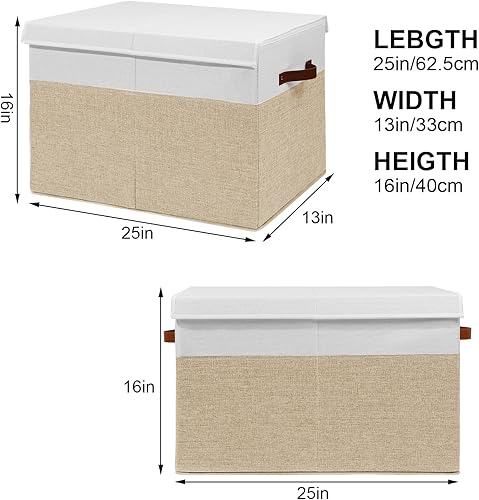 Miniatura 3 de Caja grande de almacenamiento de juguetes con tapa, cesta organizadora de almacenamiento de juguetes resistente con divisores