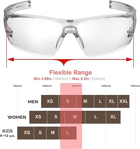 Miniatura 4 de HUNTERSKY HTS - Gafas de seguridad transparentes para disparar y antivaho ligeras, con ANSI Z87.1, resistentes a los arañazos