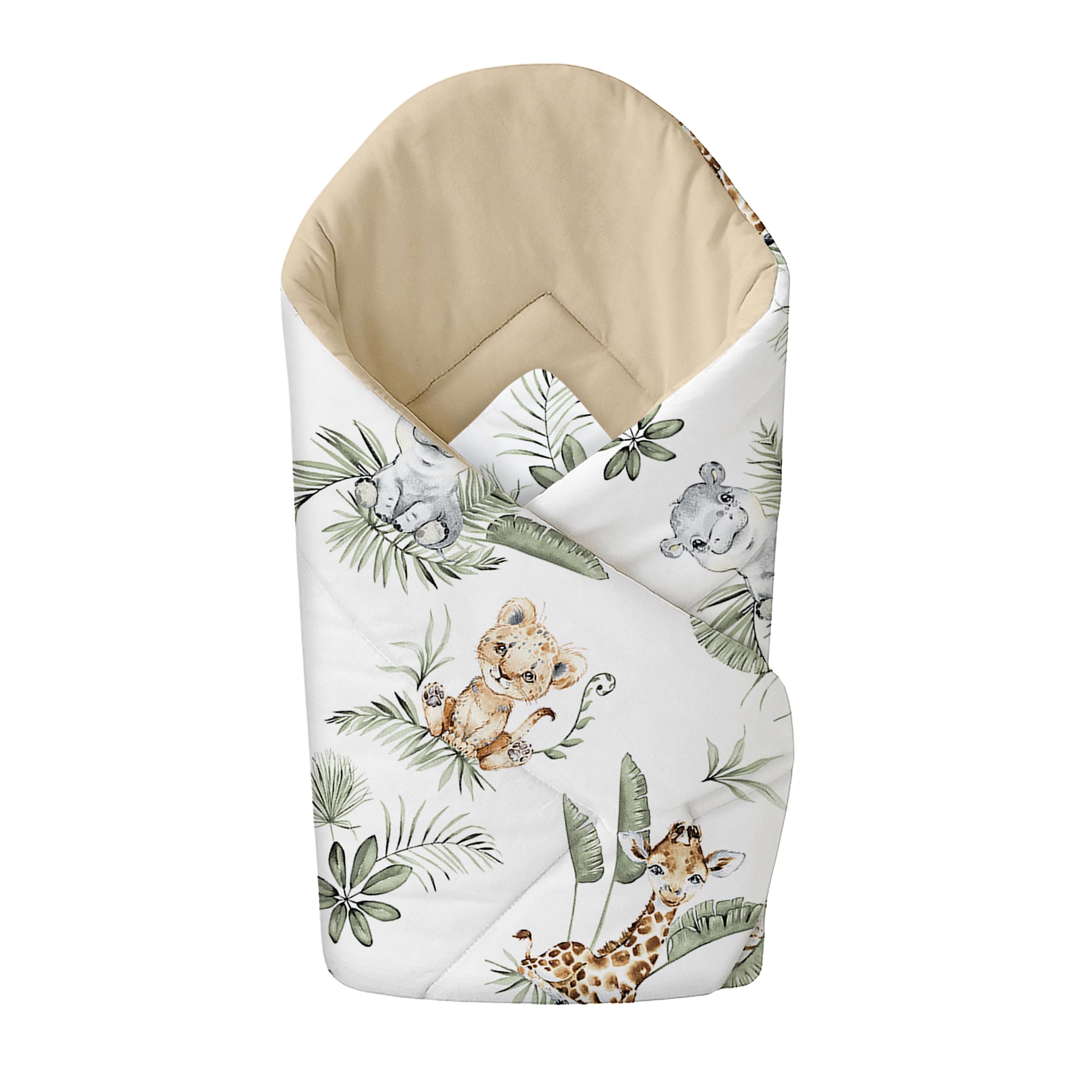 Baby Swaddle Wrap Blanket/Newborn Cotton Swaddling Envelope 0 to 3 Months (Safari)