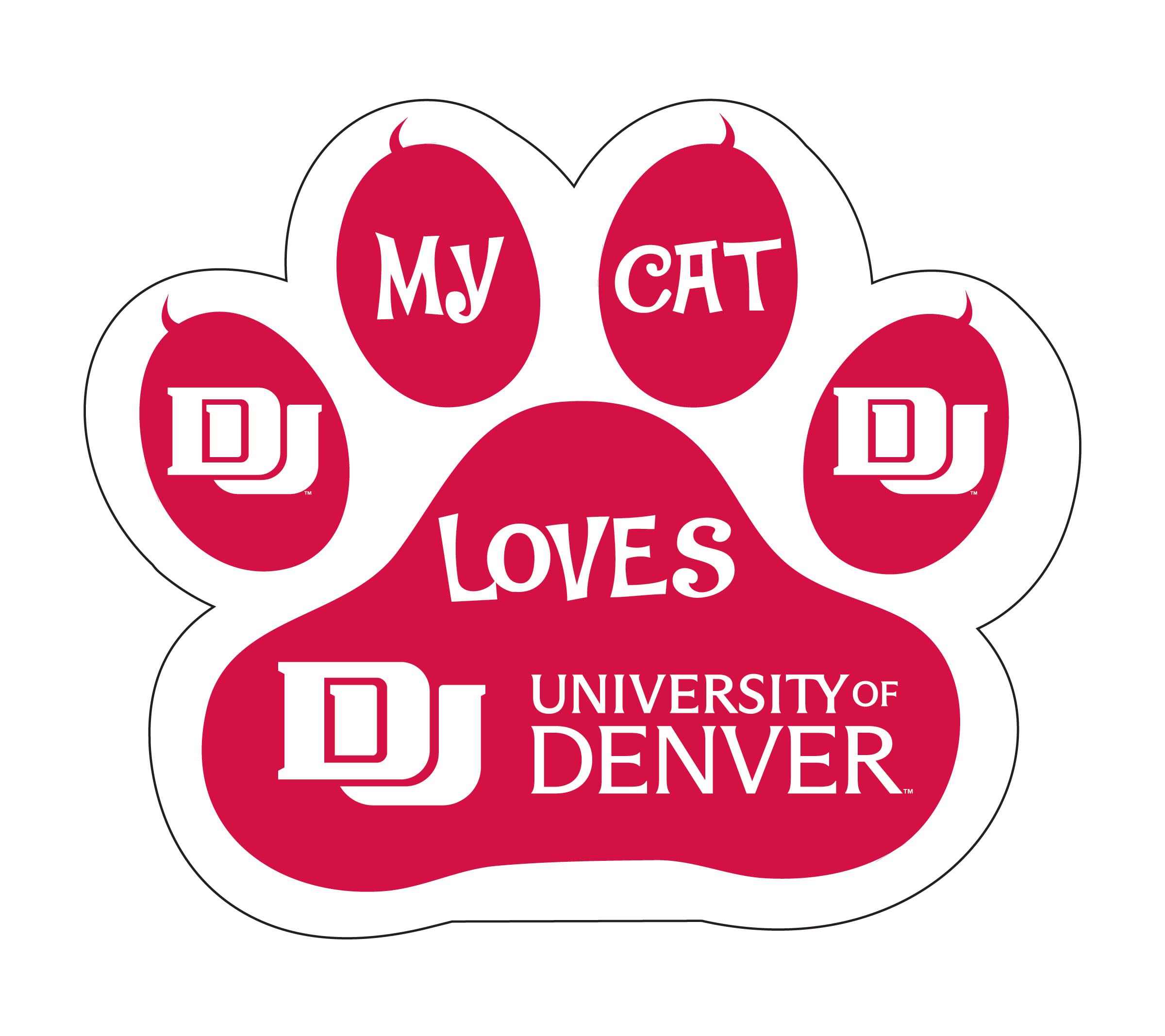 University of Denver Pioneers Cat Lover Paw Magnet Officially Licensed Collegiate Product