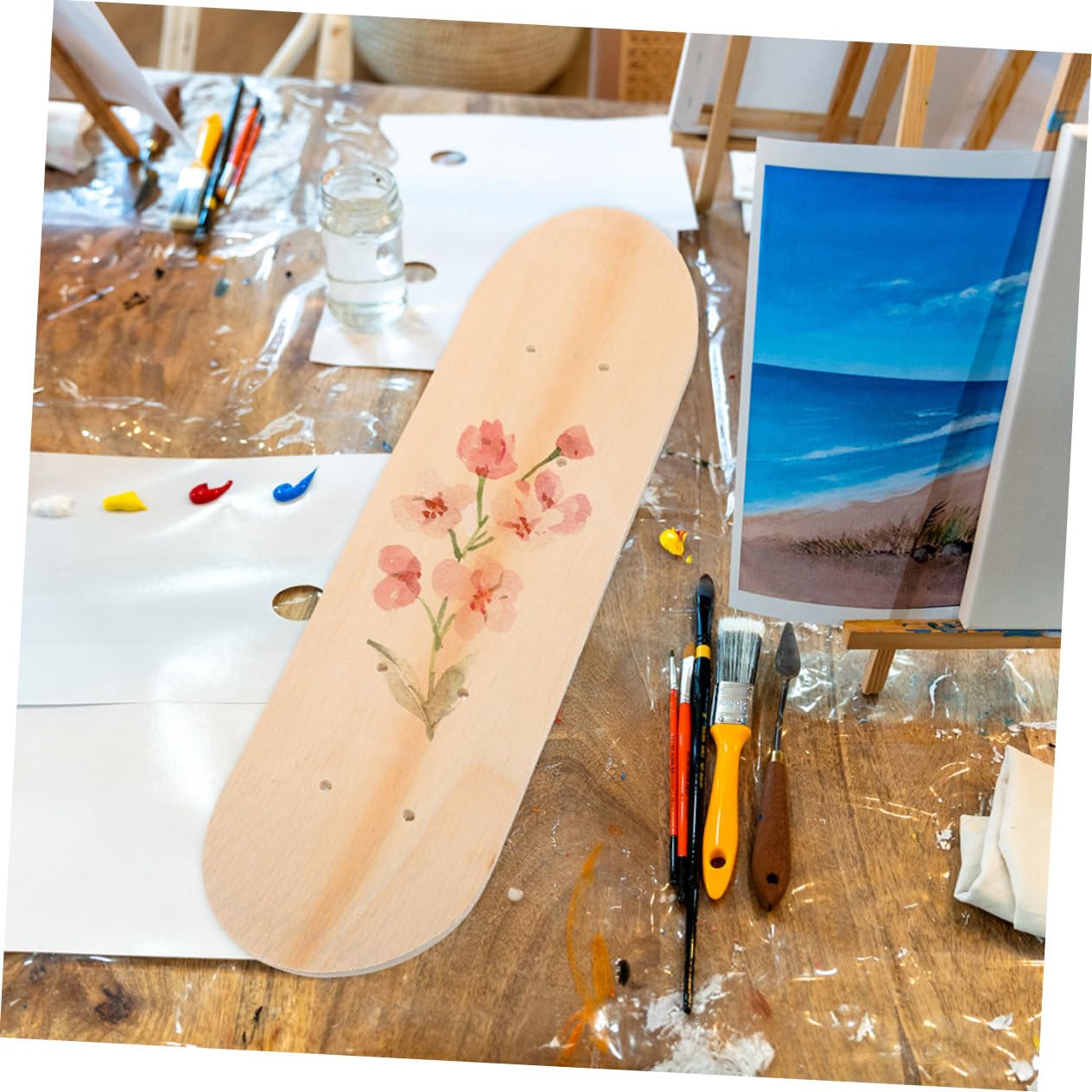 TOYANDONA Skateboard Vierge à Dessiner 23, 6 Pouces Lot de 2 en Érable