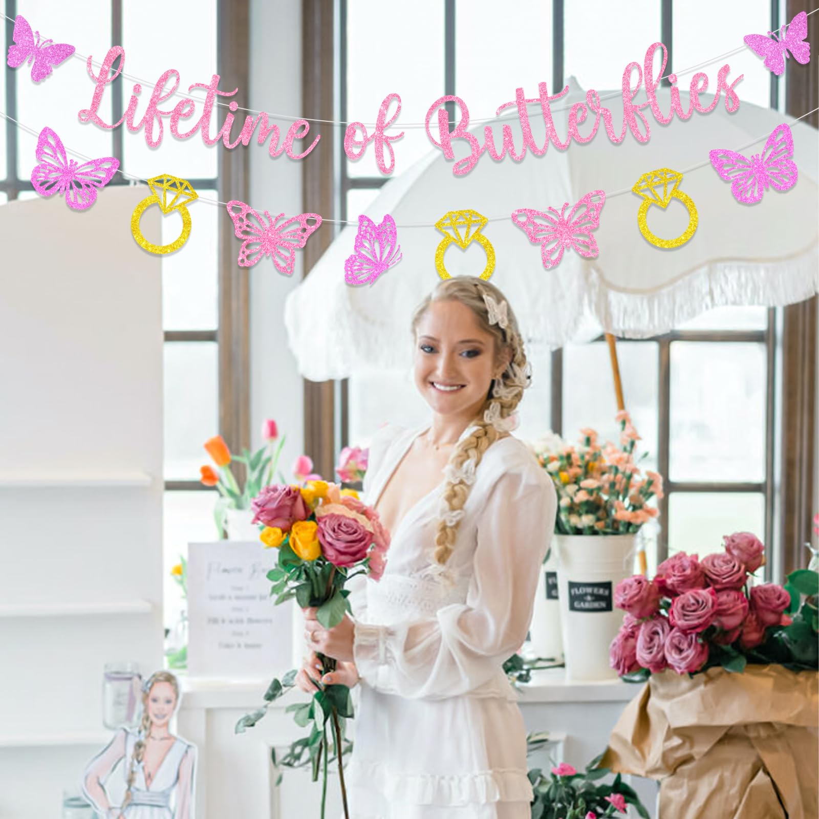 Amazon.com: Sursurprise Butterfly Bridal Shower Decorations, Lifetime of  Butterflies Banner Sign for Butterfly Bachelorette Wedding Engagement Party  Supplies : Home & Kitchen