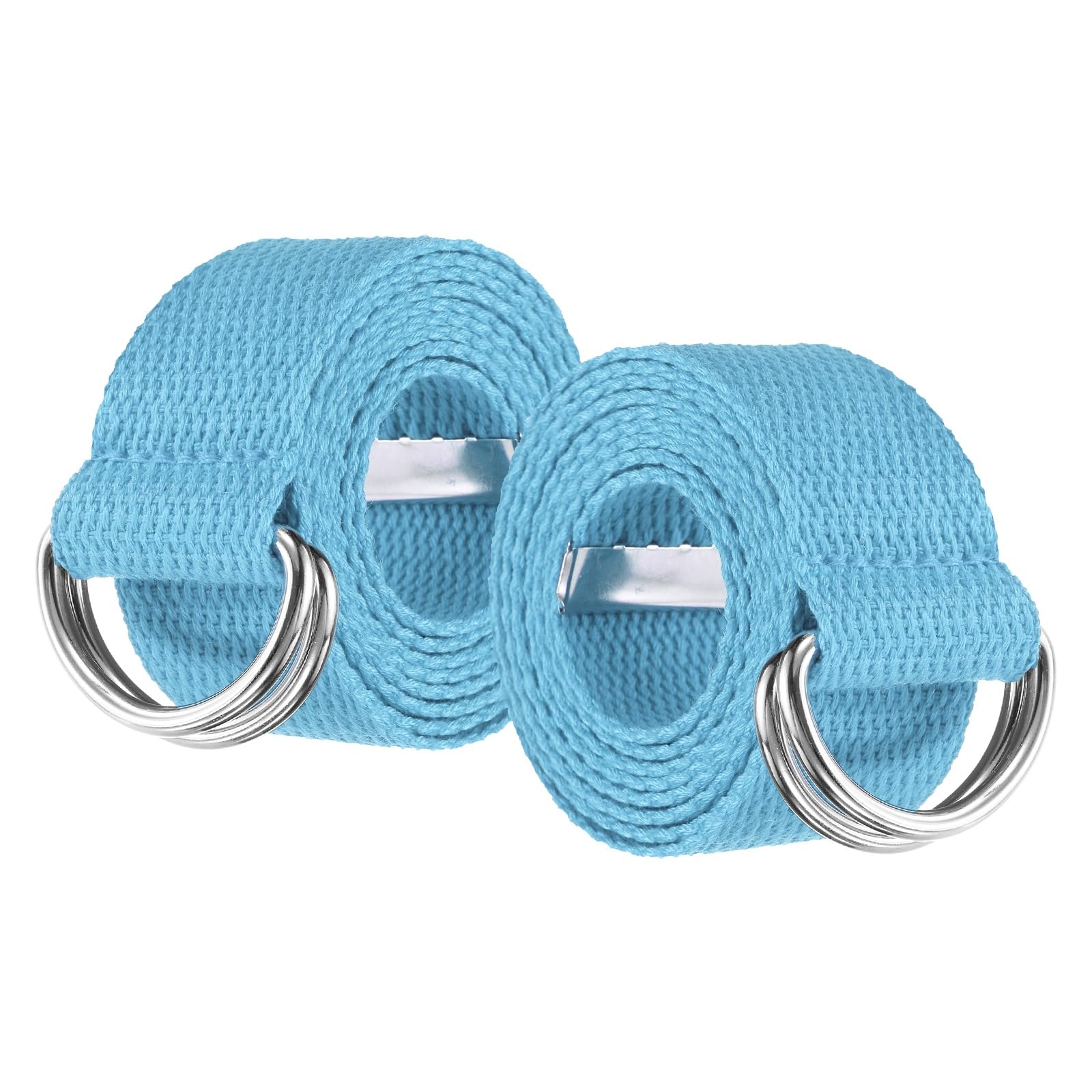 YELARXI Web Football Belt, Men Canvas Belt Web Flag Football D Ring, Adjustable Soccer Replacement Strap 51 Inch & 2 Pcs & Sky Blue -Fitting for (Men/Women/Outdoor/Sports/Practise)