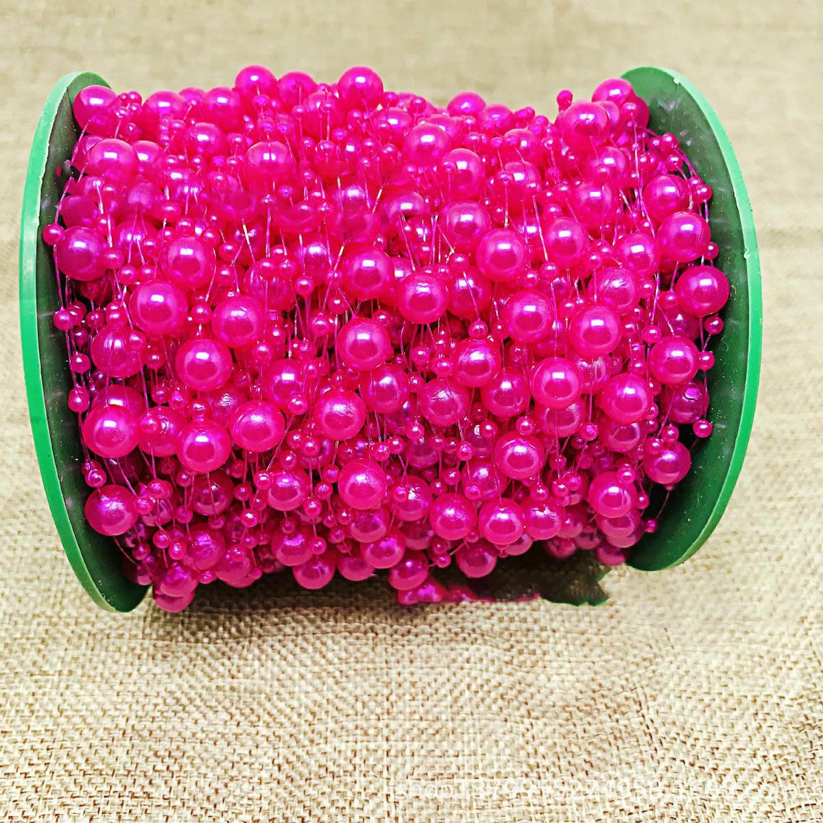 Girlanda z koralików, łańcuch, wstążka, Sztuczne perły koralikowe na wesele, dekoracje DIY, wielokolorowe, różne rozmiary(Rose pink,100 METER)
