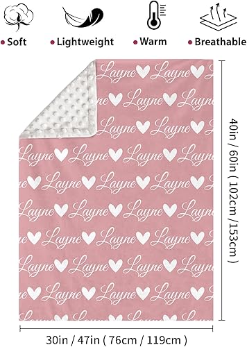 Miniatura 10 de Mantas personalizadas con nombre de bebé, manta de bebé súper suave y transpirable para recién nacidos unisex, mantas personalizadas con nombre,