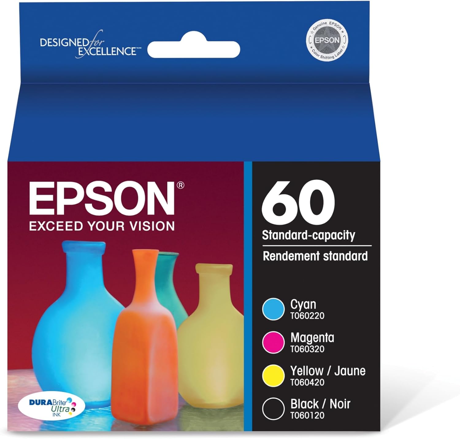 EPSON 60 DURABrite Ultra Ink Standard Capacity Black & Color Cartridge Combo Pack (T060120-BCS) Works with Stylus C-68, C-88, C-88+, CX-3800, CX-3810, CX-4200, CX-4800, CX-5800F, CX-7800