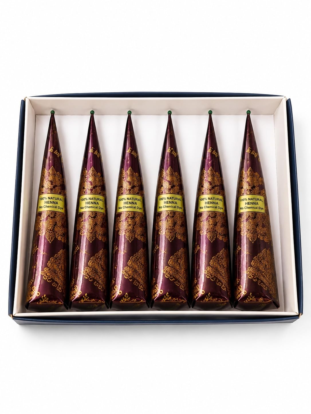100% Natural Henna Mehndi Cone Pack of 6 | Ready to Use Herbal Mehndi Cones | Chemical Free Natural Henna Paste for Bridal, Wedding, Karwa Chauth, Eid, Teej & Festival Hand Body Art (PACK OF 6)-image-4
