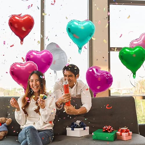 Miniatura 9 de 100 globos de papel de aluminio de feliz cumpleaños para suministros de decoración de fiestas de cumpleaños, globos redondos de Mylar flotantes de