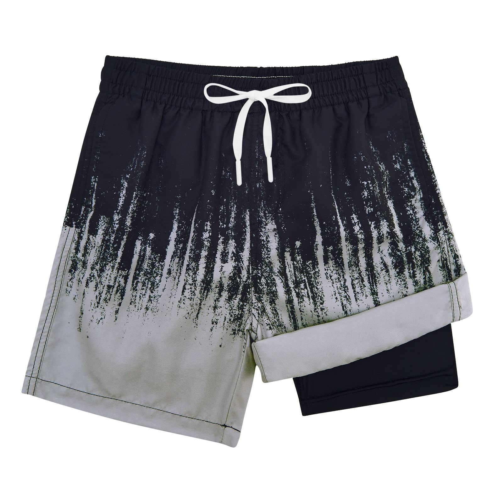 TUONROAD Boys Swim Trunks with Compression Liner Quick Dry Board Shorts with Boxer Brief Lined Bathing Suit 8-20 Years