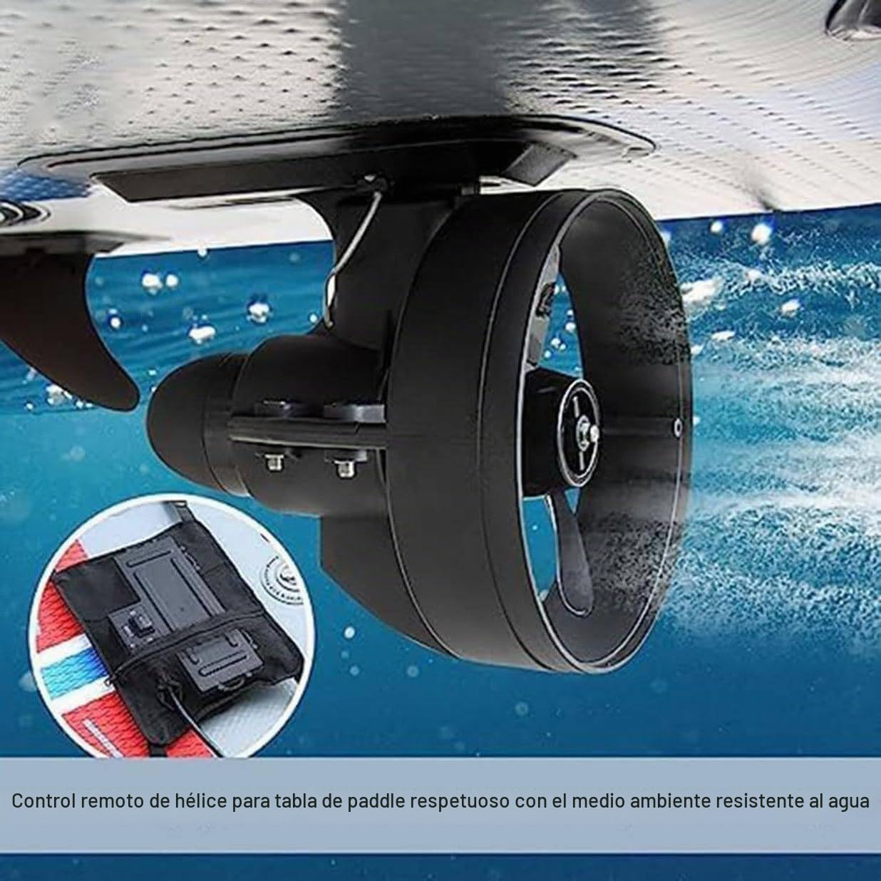 Aleta motorizada eléctrica de 288 W y 12 V con sistema de propulsión de propulsión subacuática, tabla de surf alimentada por batería y motor SUP para kayaks, barcos de pesca, tablas de remo (4-5 km/h)