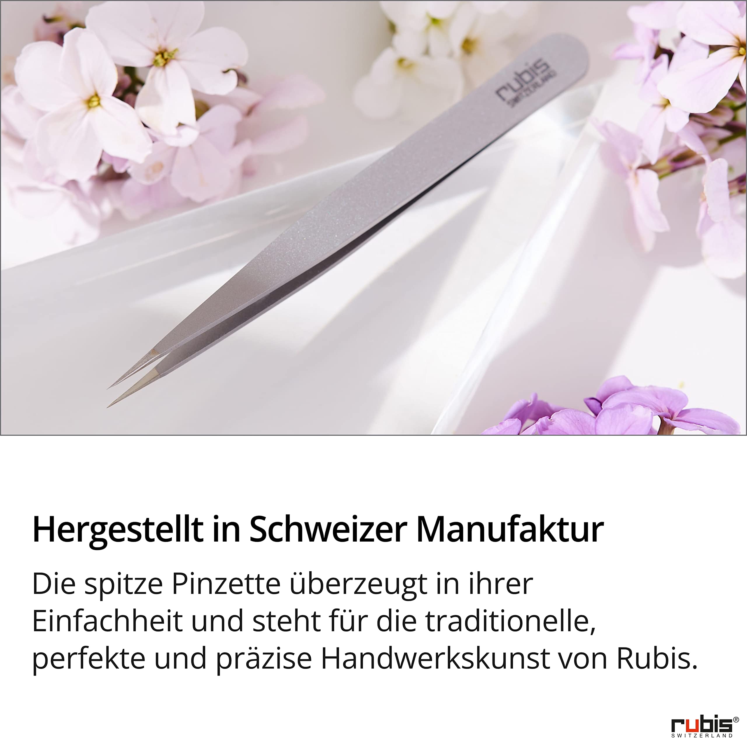Rubis Splitterpinzette - Vergoldete Pinzette für Splitter und eingewachsene Haare - Spitzpinzette (Gold)