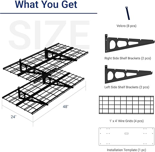 Miniatura 2 de FLEXIMOUNTS - Repisas de pared para garaje, 2 unidades