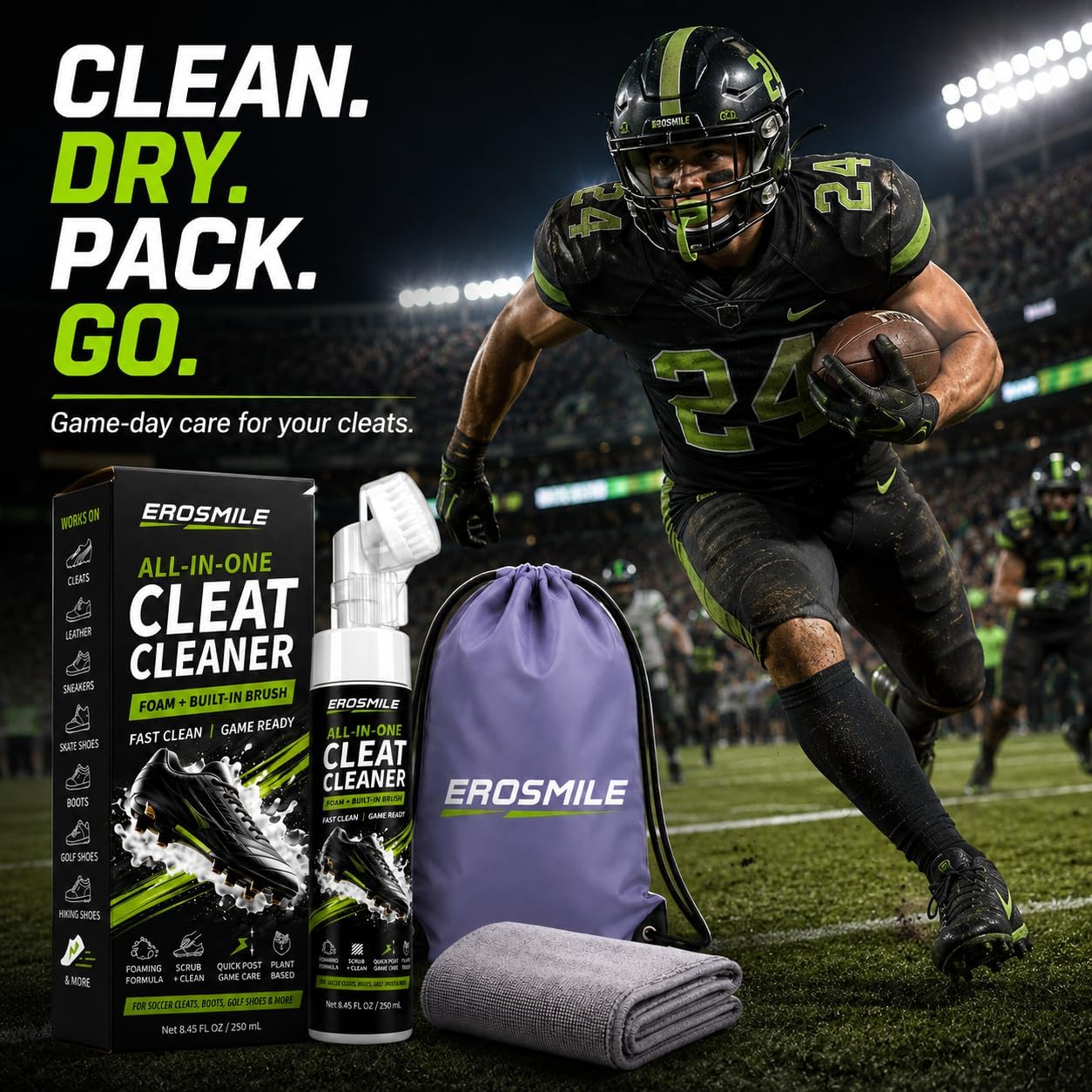Cleat Shoes Cleaner Kit for Football, Soccer, Baseball, Golf Boots & More