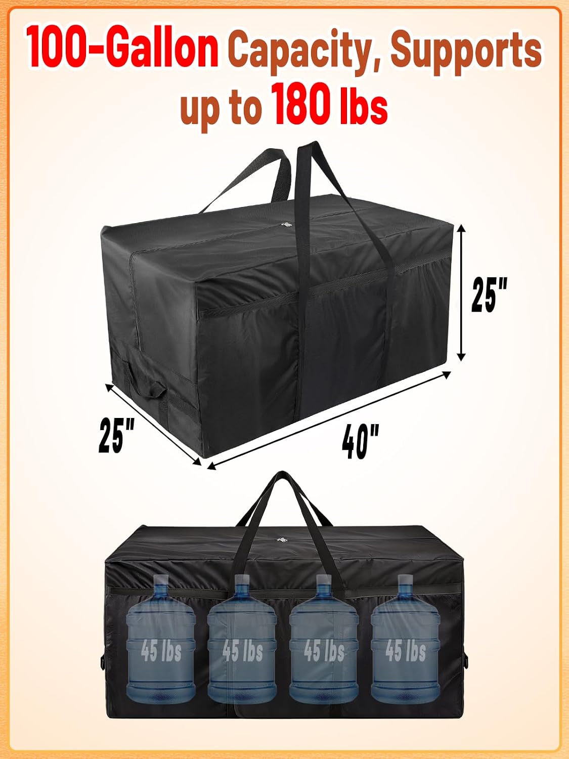 100 Gallon Extra Large Outdoor Pool Storage Bag, Reinforced Handles image 5