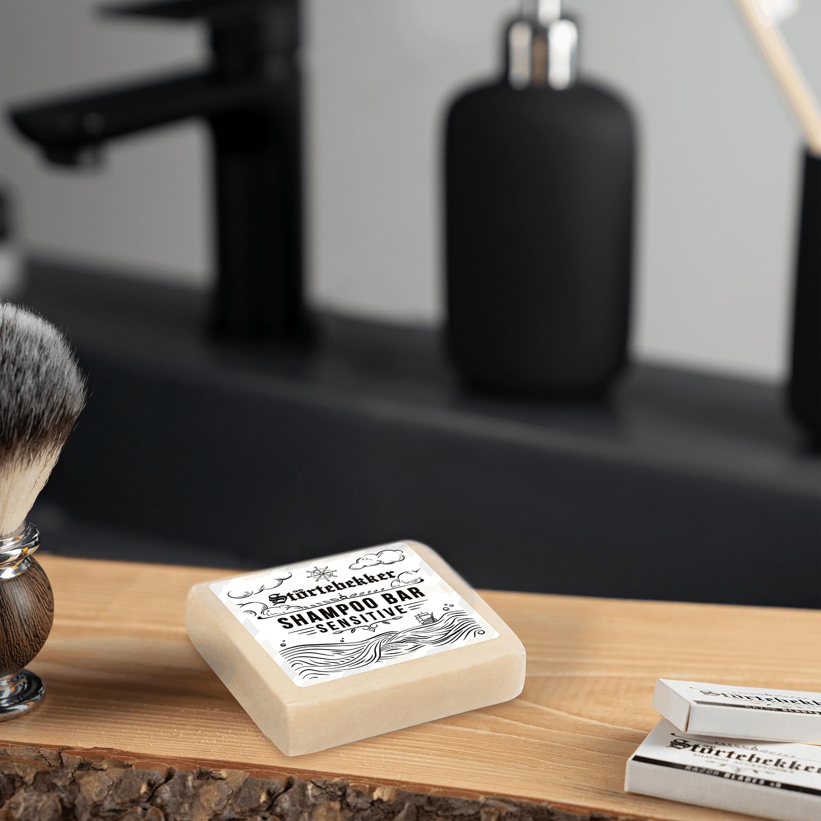 Störtebekker® Premium stały szampon Sensitive – Solid Shampoo Bar | Do skóry wrażliwej – neutralne pH skóry – łagodne czyszczenie bez wysychania