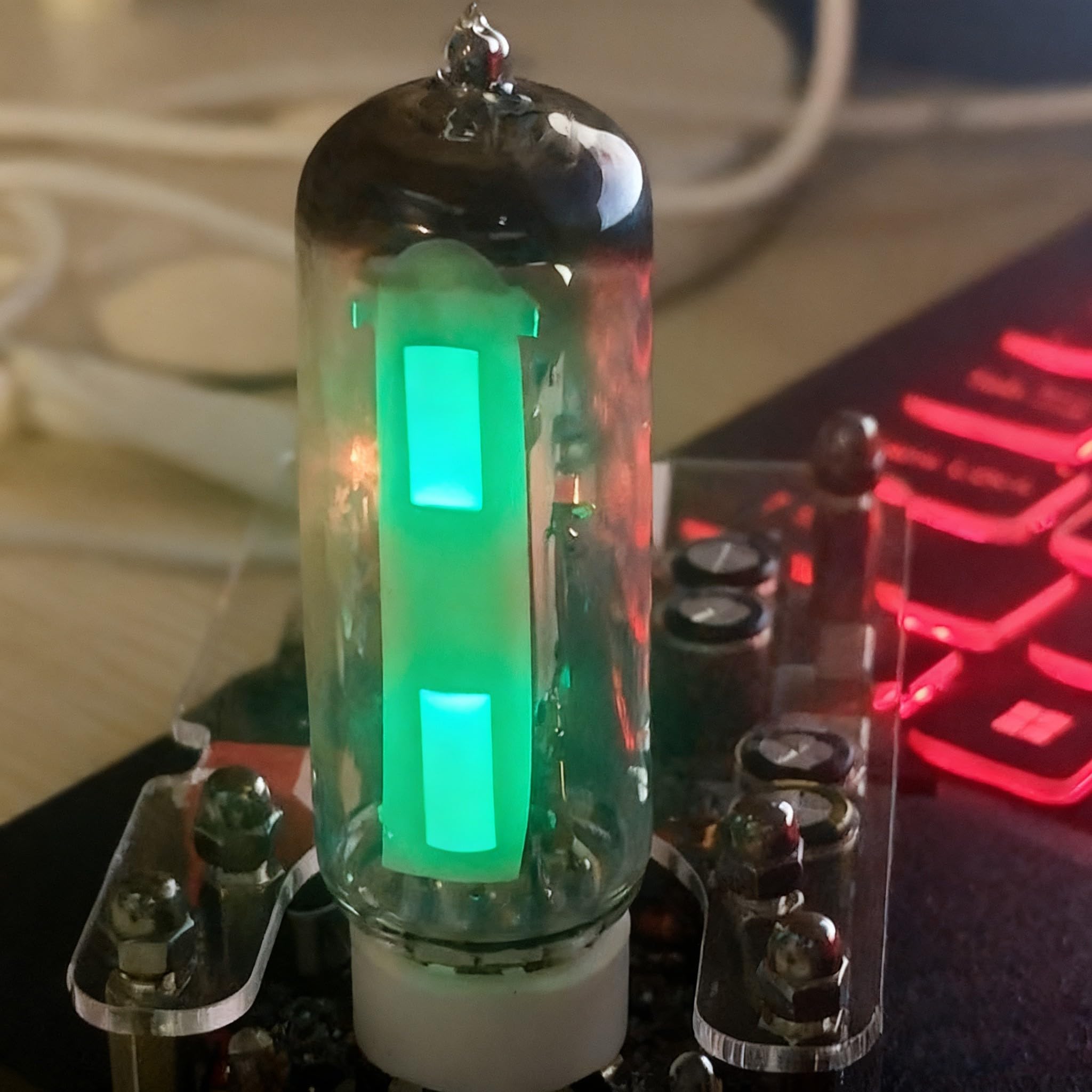 Magics Eye 6E2 EM87 Préampli à tube avec indicateur de niveau audio VU mètre, affichage de musique USB contrôlé par la voix, spectre de musique