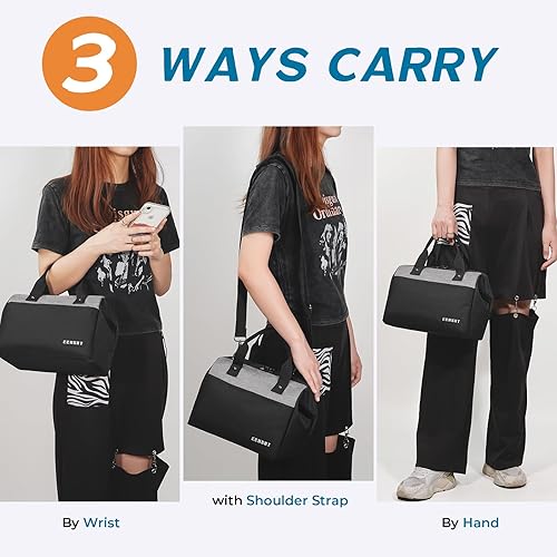 Miniatura 9 de ECHSRT Bolsa de almuerzo aislada y bolsa de almuerzo aislada de 10L con correa para el hombro, paquete de 2 unidades, azul y negro