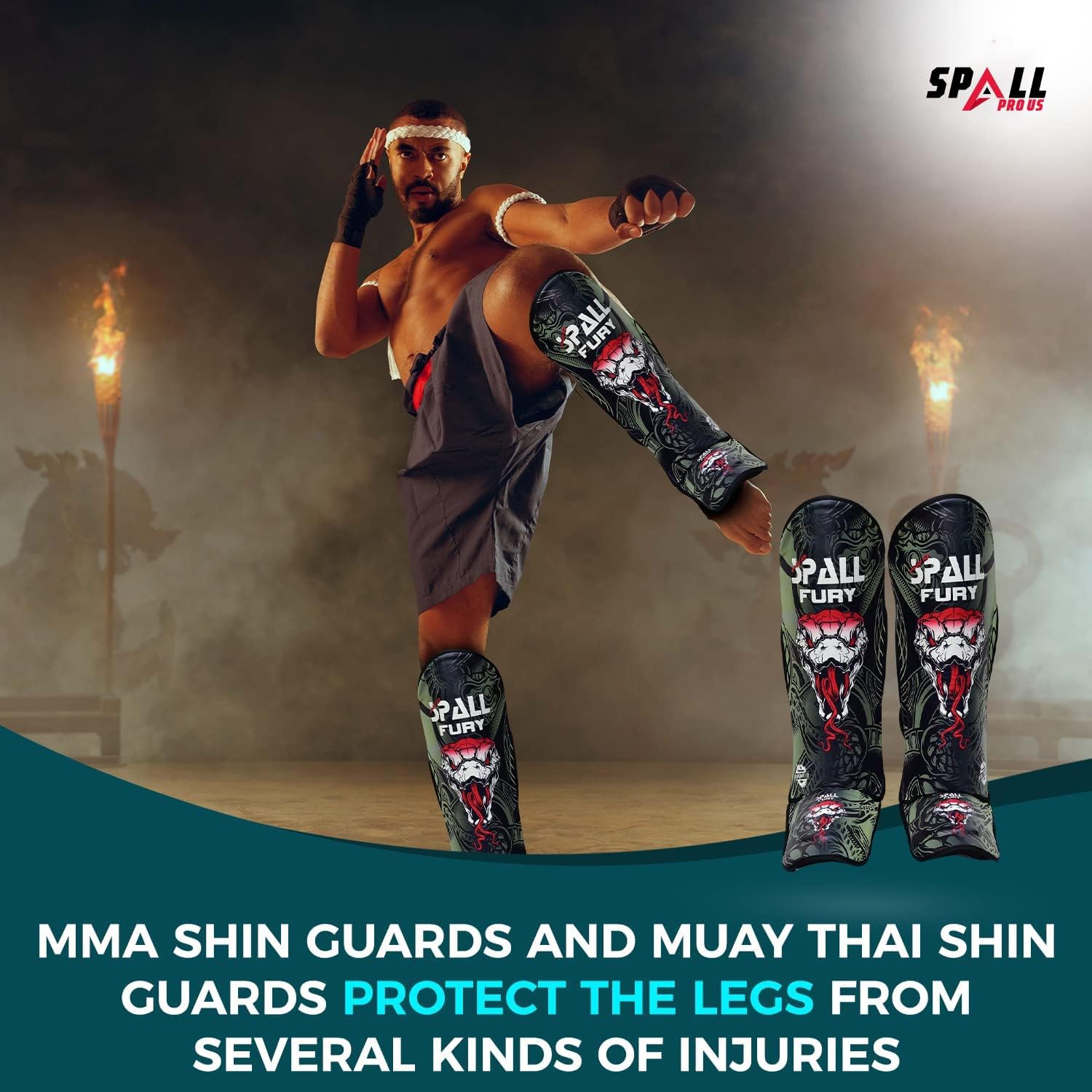 MMA Shin Instep Pad Kick Thai Pad Kick Boxing Guard Protector Leg Foot Guard(Green Black , Large/X-Large)