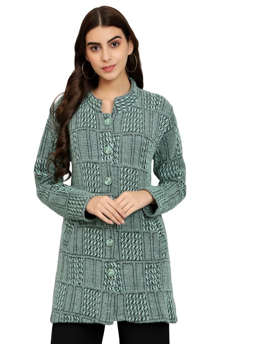 ewools winterwear Women's Woolen Checkered fullsleeves Cardigan Sweater-picture-51