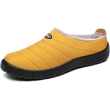 Mens Womens House Slippers Warm Fur Lined Winter House Shoes Slip on Cozy Indoor Outdoor Slipper