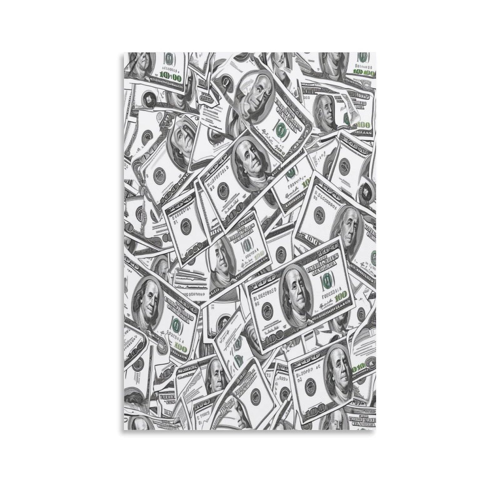 Cuadro en lienzo de 100 billetes de dolares para decorar paredes de dormitorios 6