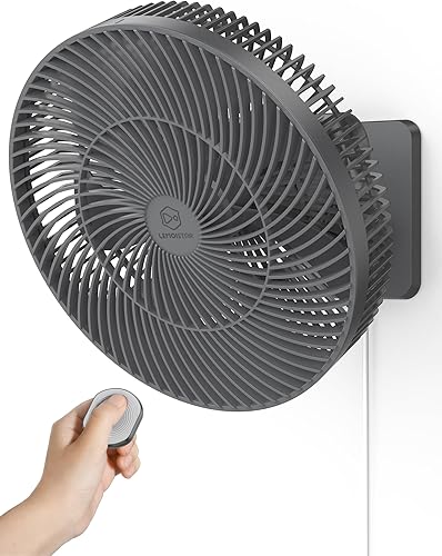 Ventilador oscilante de montaje en pared de 12 pulgadas con control remoto y temporizador, ventilador silencioso de 4 velocidades para bañocaravana,