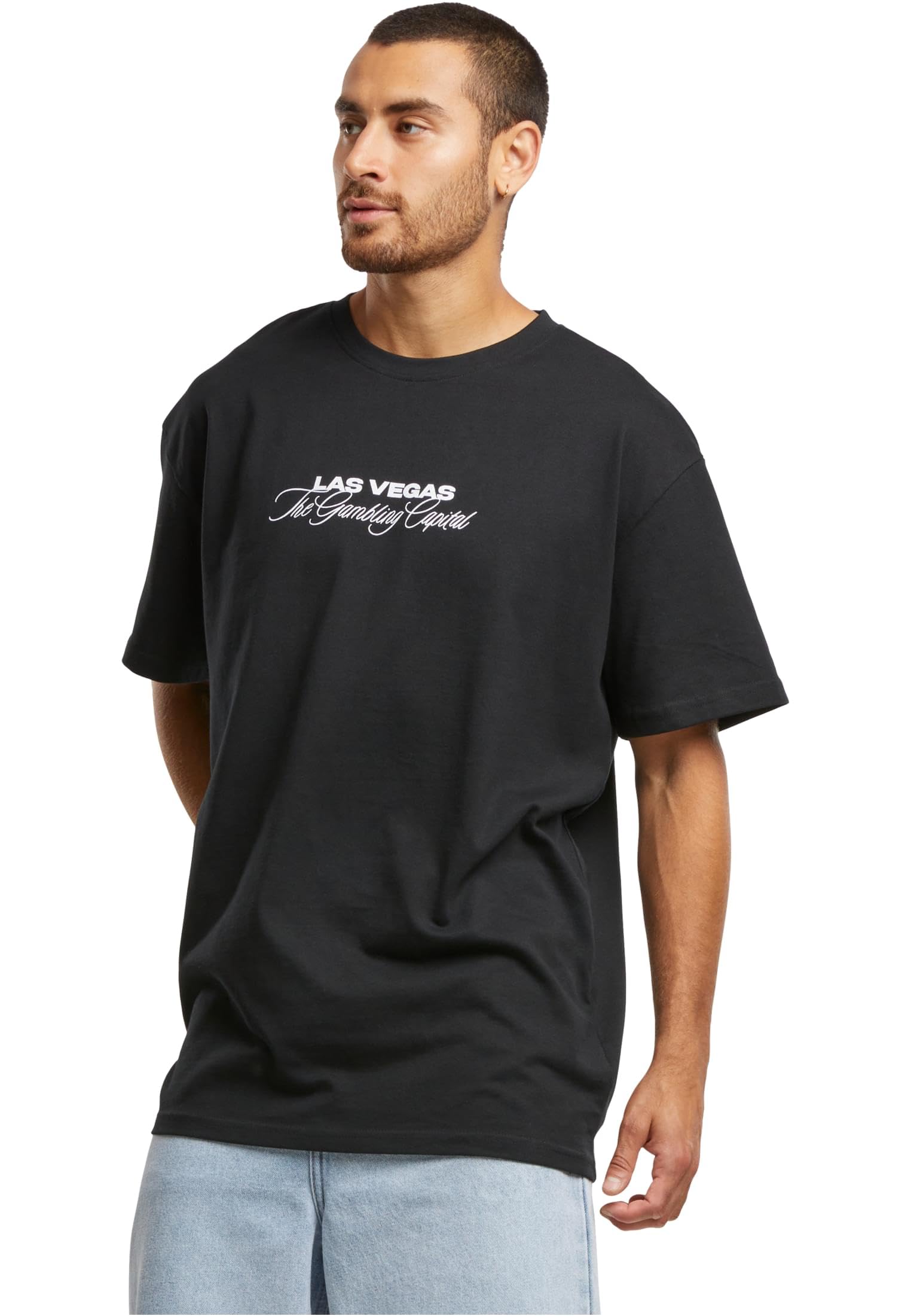Mister Tee Men's Black Mt Upscale Mt3461-Gambling Capital Oversize Tee T-Shirt, M