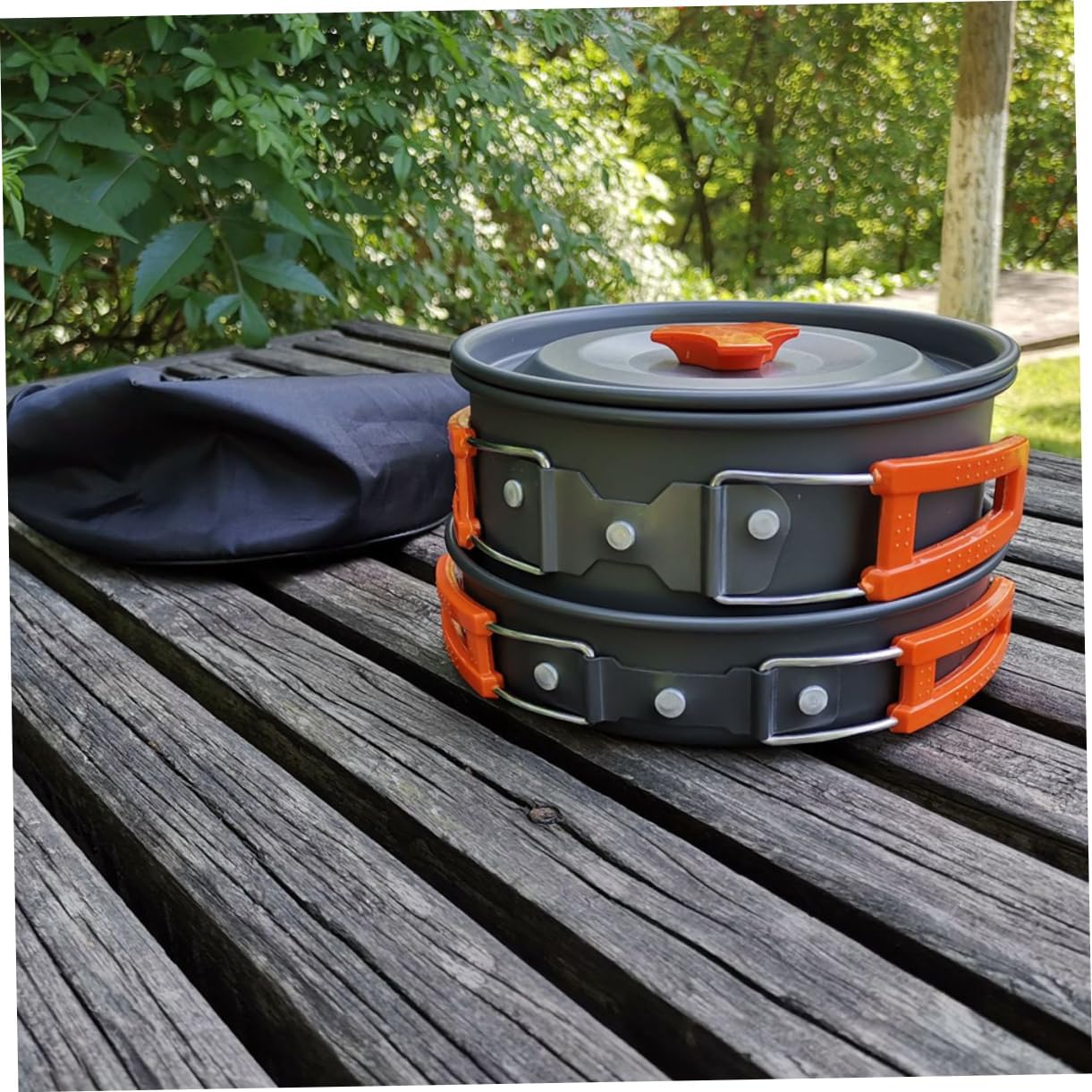 POPETPOP 1set Outdoor Cooking Set Aluminum Camping Cookware for People High Temperature Resistant Portable Cookers for Picnics Grilling and Hiking Activities