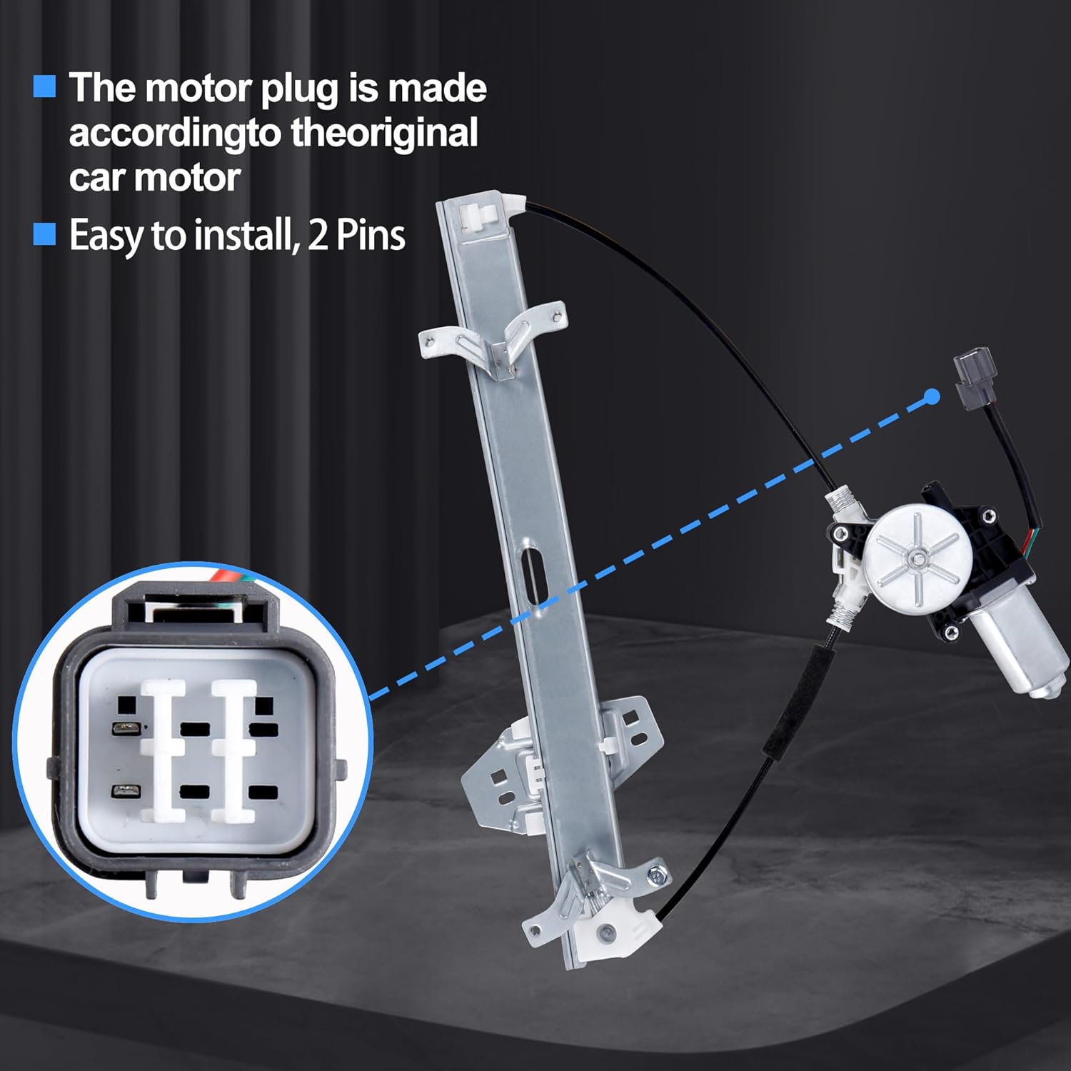 19028 Front Right Window Regulator Compatiable with Honda 2003-2007 Accord