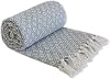 Emma Barclay Casablanca - Scandi Woven Recycled Cotton Chair Sofa Setee Bed Throw Over Blanket in Silver - 50x60 127x152cm