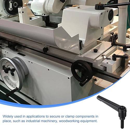 Miniatura 134 de uxcell 4 manijas de palanca de sujeción, perno macho roscado de acero al carbono de óxido negro M8 x 0.59 pulgadas, asas ajustables de bloqueo