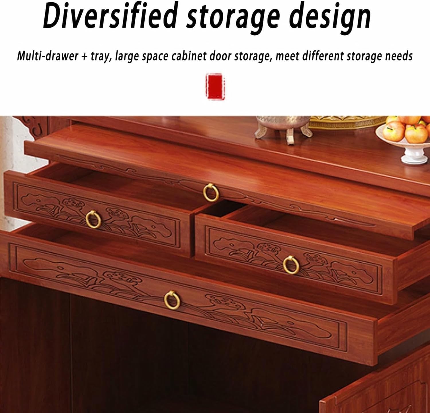 Buddhist Prayer Altar Table, Wooden Shrine Cabinet, Pedestal Offering Table，for Living Room, Bedroom, Office, Bathroom