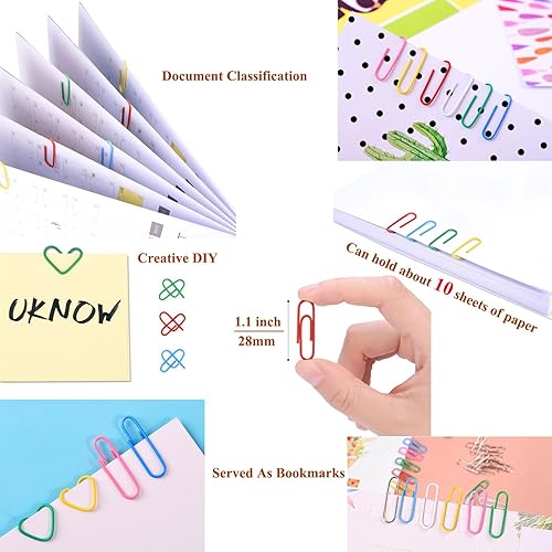 Vista 10 de Coideal Clips de papel de colores supergrandes, paquete de 30 clips de papel Jumbo XL de 4 pulgadas, con revestimiento de vinilo, colores surtidos