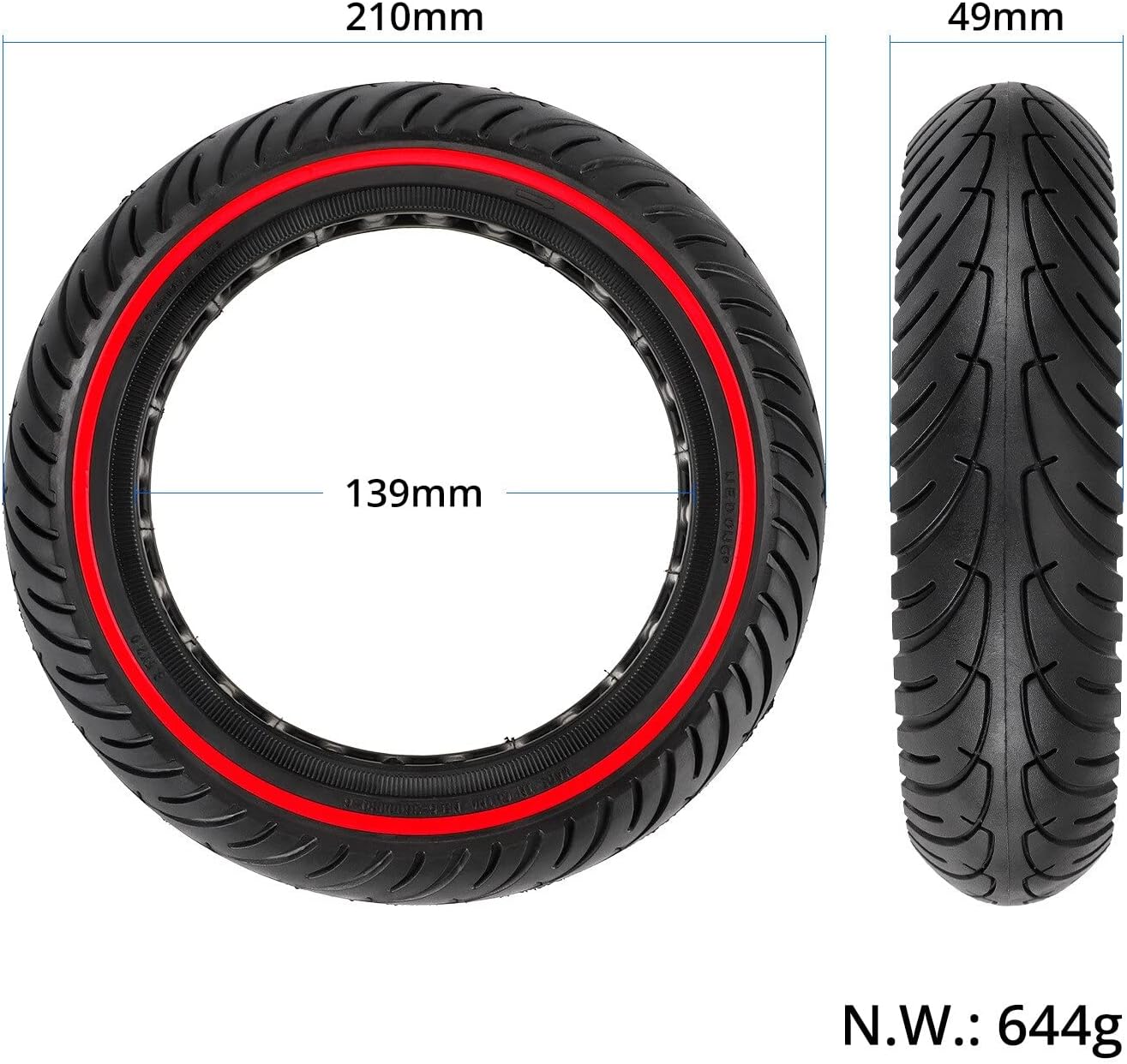 Electric Scooter Rubber Solid Honeycomb Tire Fit For Xiaomi Fit For M365/Pro/1s 8.5In Electric Kickscooter Shock Absorber Damping Wheel Tire (Color : Blue)
