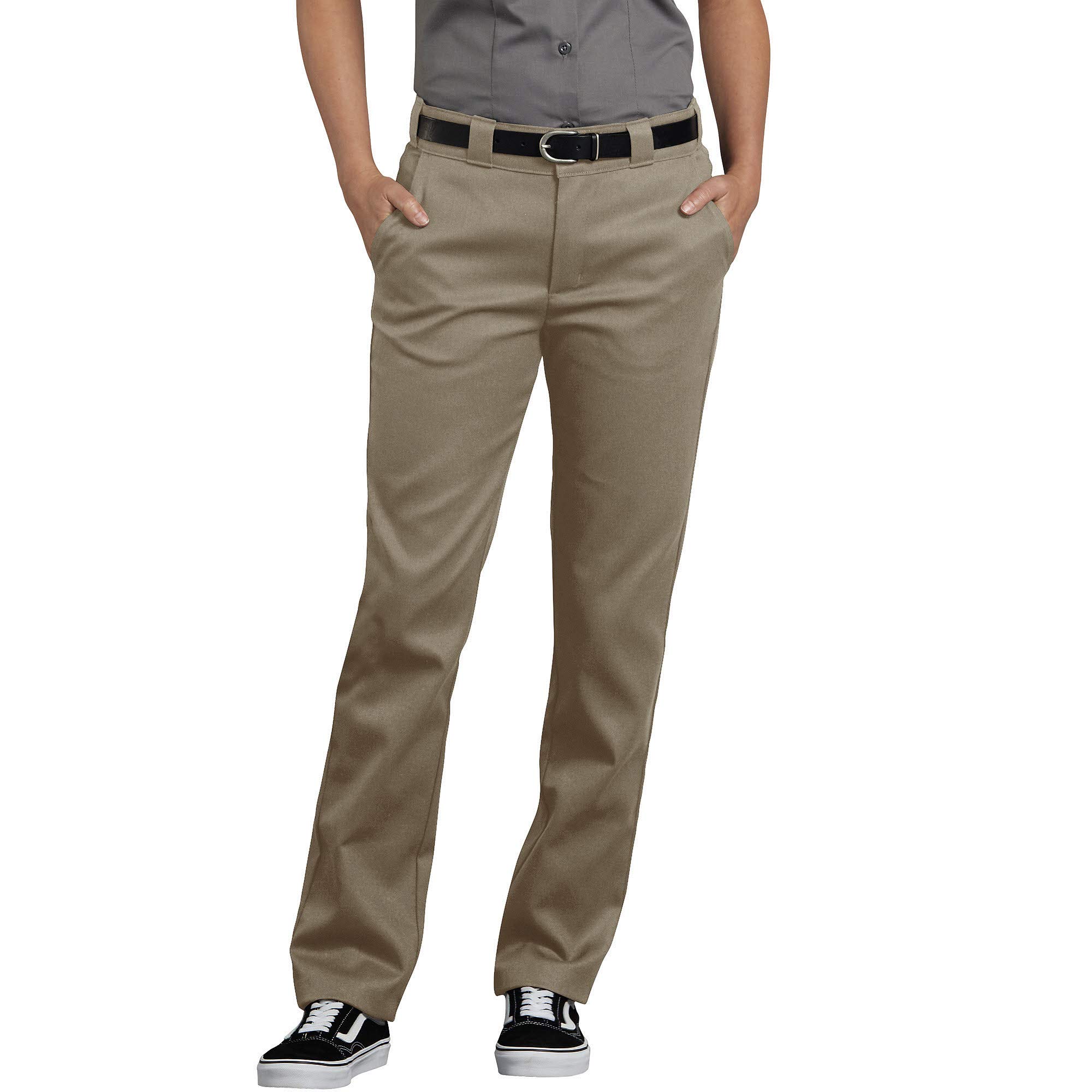 Dickies Women's Flex Slim Fit Work Pants Utility, Desert Sand V1, 6
