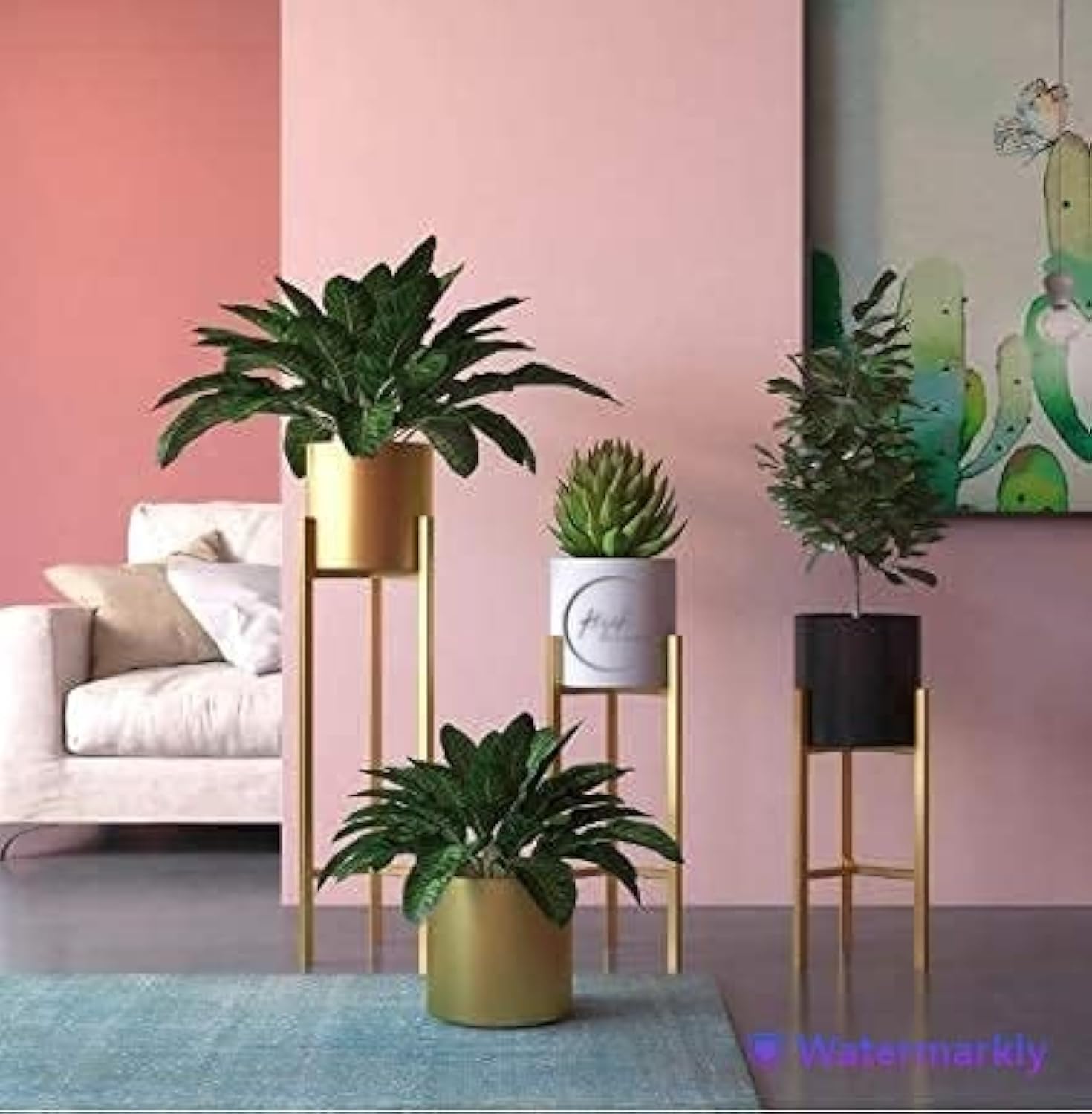 RIZIK STORE Metal Floor Flower Stand for Living Room/Indoor Plant Stand with Planter Pot (Multicolour) (B09D1ZMHN7) Amazon Price History, Amazon Price Tracker