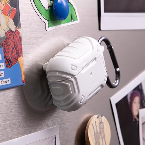 Miniatura 8 de Gear4 Apollo - Funda a presión para AirPods de 3 generación, compatible con carga inalámbrica, llavero con mosquetón incluido, color blanco